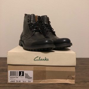 Mens Clarks Formal Boots Montacute Lord Charcoal Size 11.5 New with defects